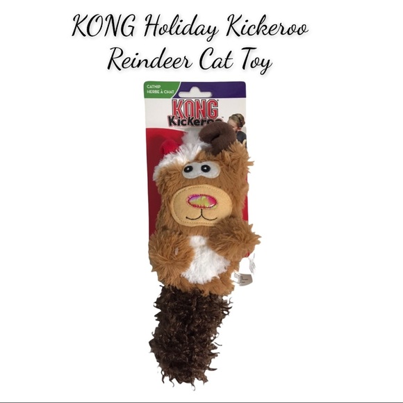 NWT KONG Holiday Kickeroo Reindeer Cat Toy - Picture 1 of 9